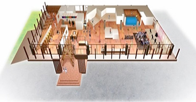 CG:コミュニティホール 「CHANNEL SQUARE」の内観イメージ