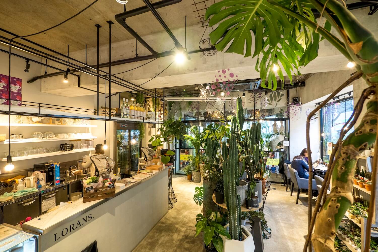 写真:フラワーカフェ「ローランズ」の店内