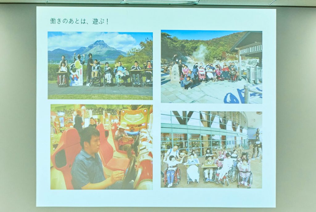 写真：当事者とスタッフで出かけた旅先での記念写真