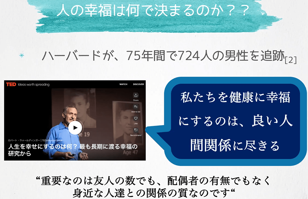 写真:活動報告会のスライド