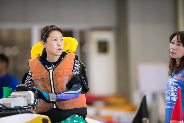 写真:レース出場前の気合の入った寺田選手