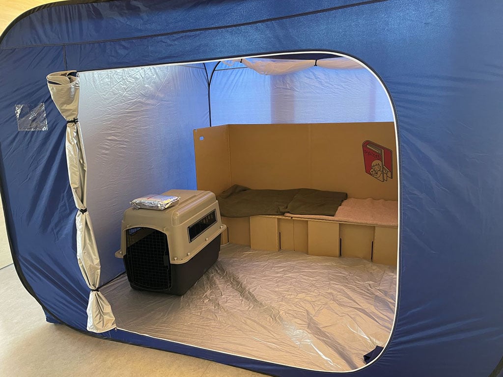 ペット避難所運営訓練の様子