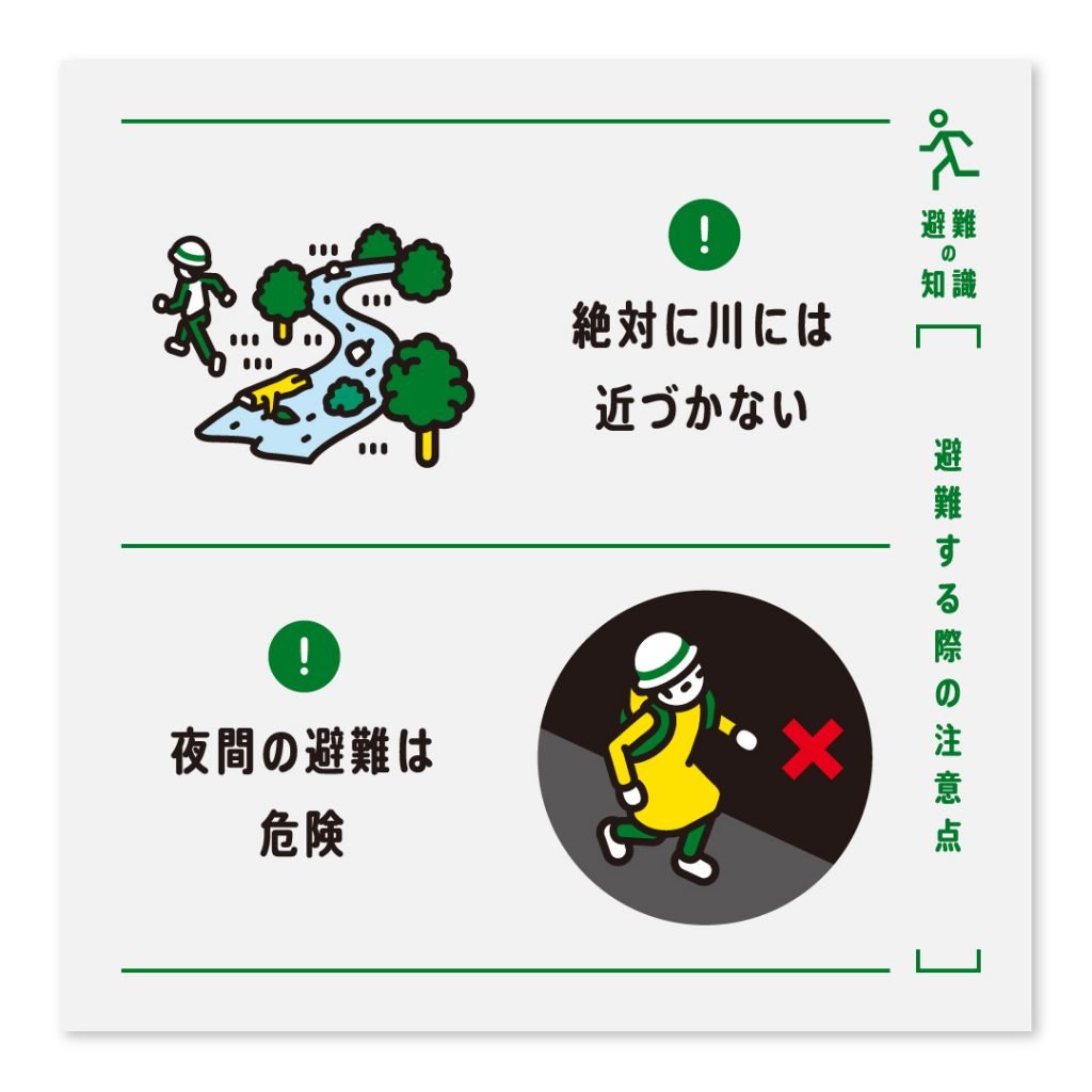 ！絶対に川には近づかない ！夜間の避難は危険
