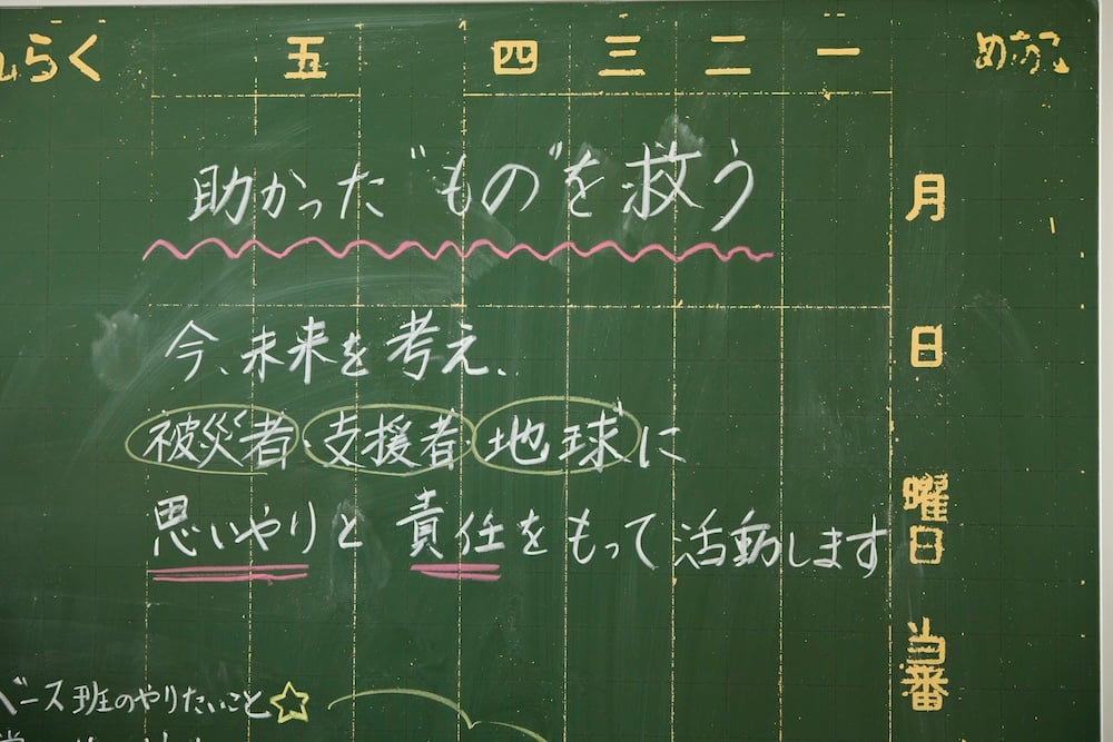 助かった“もの”を救う
今、未来を考え、「被災者」「支援者」「地球」に思いやりと責任をもって活動します