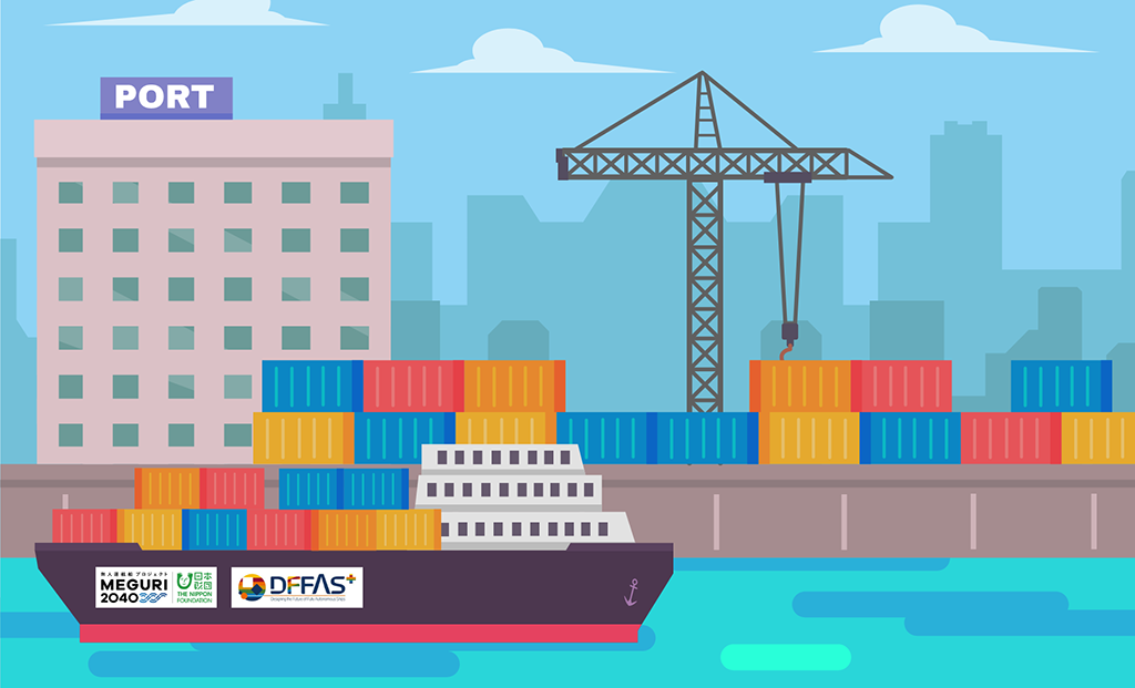 画像:MEGURI2040無地運航船プロジェクトで開発する新造コンテナ船のイメージ