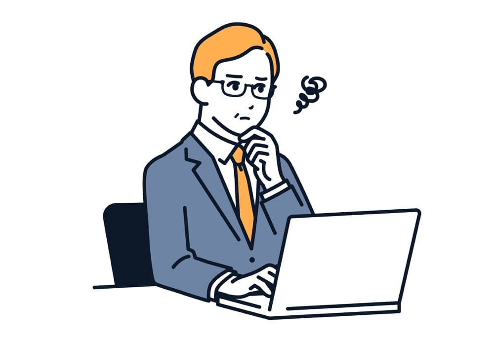 イラスト：悩む経営者