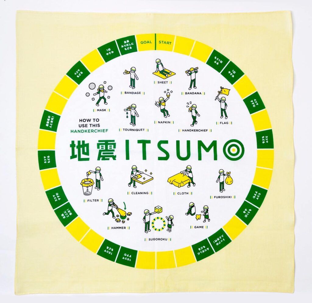 写真：地震イツモ大判ハンカチ