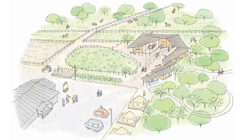 画像：鉢ヶ崎みんなの憩いの場（仮称）のイメージイラスト
