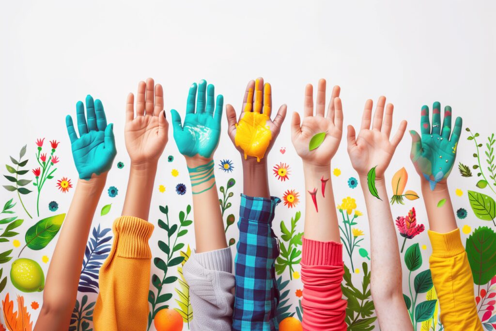 イメージ：手を挙げる子どもたち