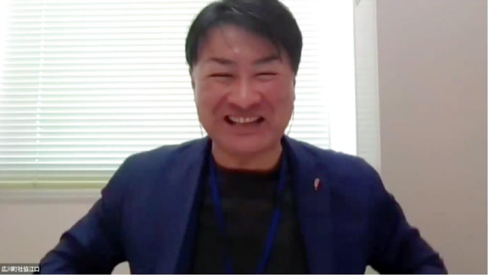 リモート参加している江口さんの映像キャプチャー