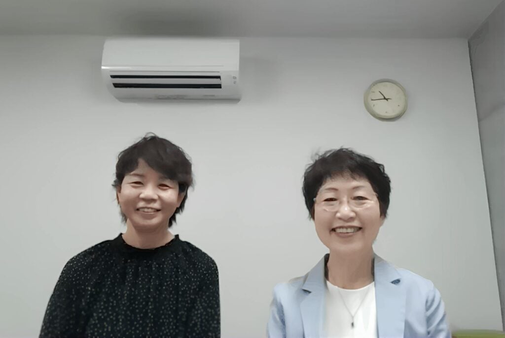 オンラインで取材に応じてくれた麦の子会の船木さん、古家さん