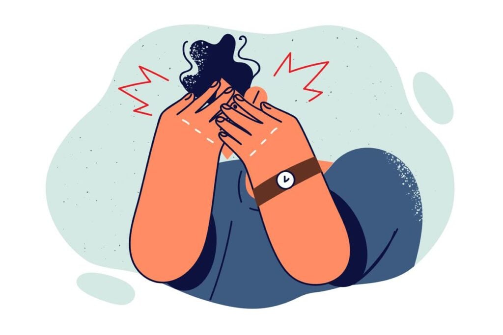 苦しんでいる人物のイラスト